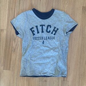 Abercrombie & Fitch Gray and Blue Short Sleeve Tee